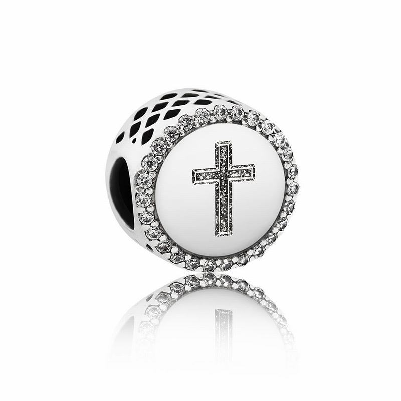 Pandora Faith Cross Charm - Sterling Silver/Cubic Zirconia - Canada | DT7459BL